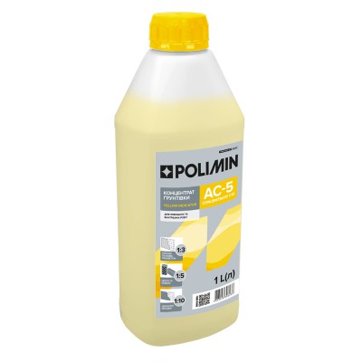 Грунтовка глибокопроникаюча концентрат 1/10 AС-5 Yellow Indicator 1л POLIMIN Грунтовка глибокопроникаюча концентрат 1/10 AС-5 Yellow Indicator 1л POLIMIN