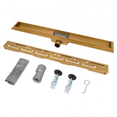 Лінійний трап з решіткою 700мм IT02-FT18/700 GL Brushed GOLD (золото) ITAL Лінійний трап з решіткою 700мм IT02-FT18/700 GL Brushed GOLD (золото) ITAL