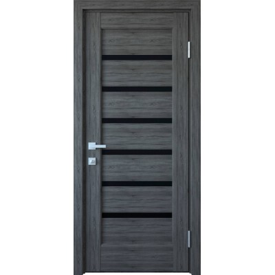 Двер пол ПВХ Делюкс Ліннея 700 grey new +скло BLK