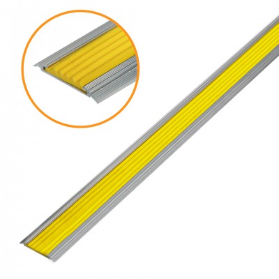 Поріжок з жовтою тактильною стрічкою 2м