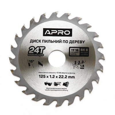 Диск пильн 125х22 24т 830101 APRO