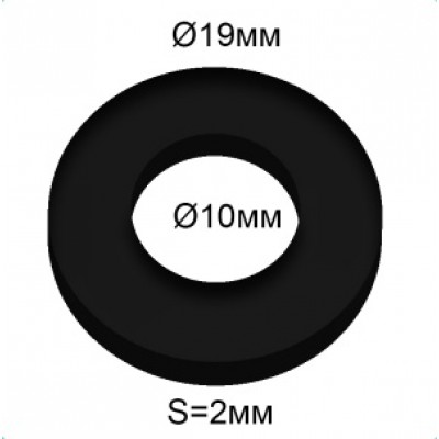Прокладка ущільнююча гумова19*10*2мм 1/2" (уп.5шт) WATERSTAL