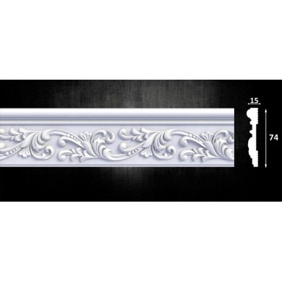 Плінтус стельовий 2,0м W 75 (15*74мм) OPTIMA DECOR