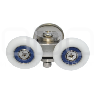 Ролик для душкабіни подвійний d25мм металевий посилений HR 10029