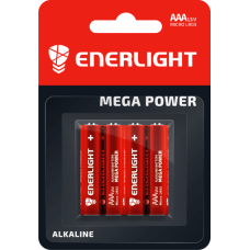 Батарейка MEGA POWER LR03 ALKALINE "мініпальчик" (уп 4шт) ENERLIGHT