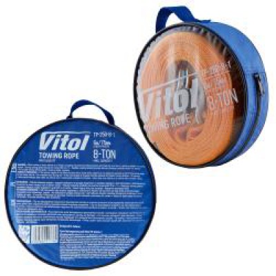 Трос буксирувальний 8т 6м х 75мм (гак) сумка TP-250-8-1 VITOL