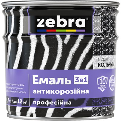 Емаль антикороз."3в1"2кг.55 Яскраво-жовтий ZEBRA Емаль антикороз."3в1"2кг.55 Яскраво-жовтий ZEBRA