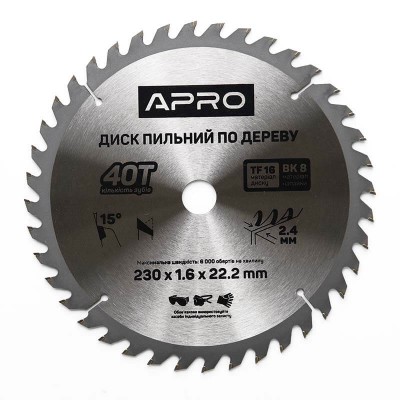 Диск пильн 230х22 40т 830199 APRO