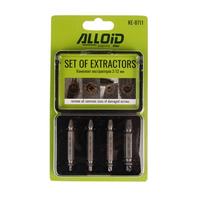 Комплект екстракторів 3-12мм KE-8711 ALLOID