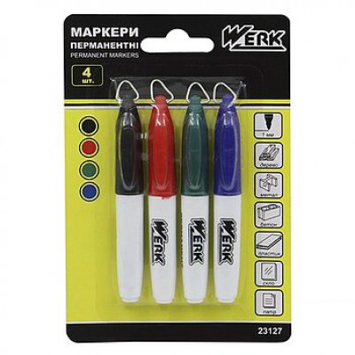 Маркер набір колір 4шт 23127 WERK