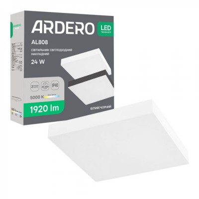 Світильник LED 24Вт квадрат 5000K AL808 80624 білий ARDERO