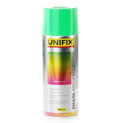 Фарба аерозольна флуоресцентна Зелена RAL6038 400мл 941045 UNIFIX