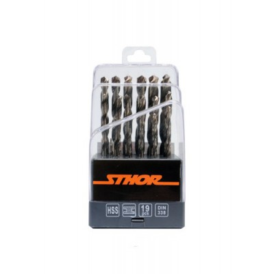 Набір свердл по металу 19шт (1-10мм) 21999 HSS STHOR