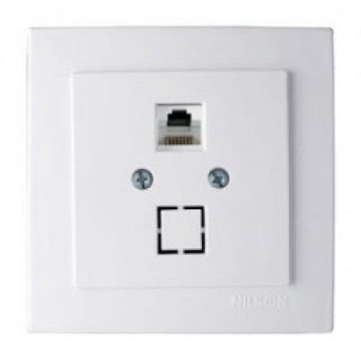 Розетка комп'ютерна біла Touran CAT5e RJ45 NILSON
