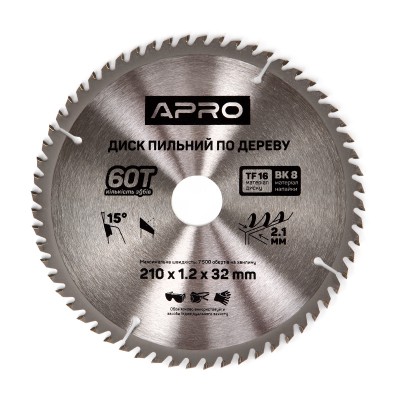 Диск пильн 210х32/30 60т 830194 APRO