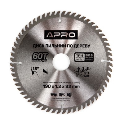 Диск пильн 190х32/30 60т 830177 APRO