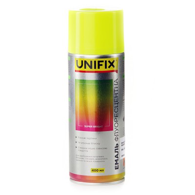 Фарба аерозольна флуоресцентна Жовта RAL1026 400мл 941043 UNIFIX