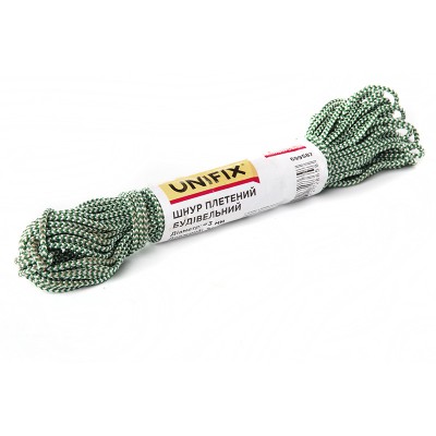 Шнур поліпр.будів.плетений 4мм*20м 699588 UNIFIX