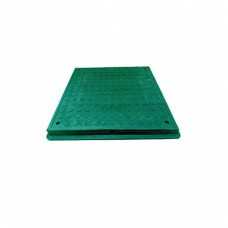 Люк квадратний полімерпіщаний каналізаційний 1,5т 620/640 зелений без замка (А15)