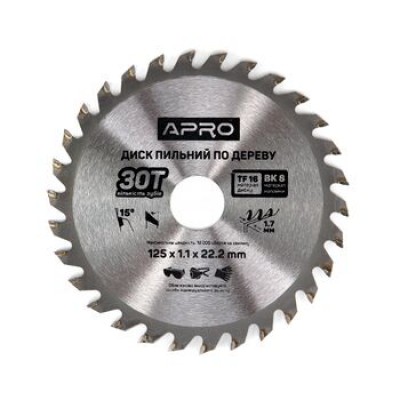 Диск пильний 125х22.2 30т 830102 APRO