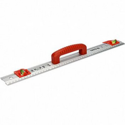 Лінійка алюмінієва 500*59*2мм з ручкою 2вічка YT-70713 YATO