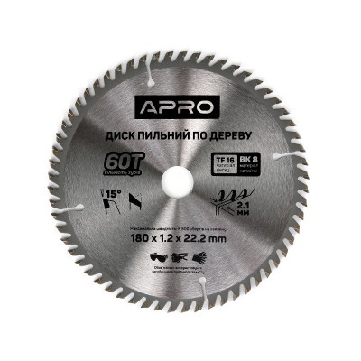 Диск пильн 180х22.2/20 60т 830137 APRO
