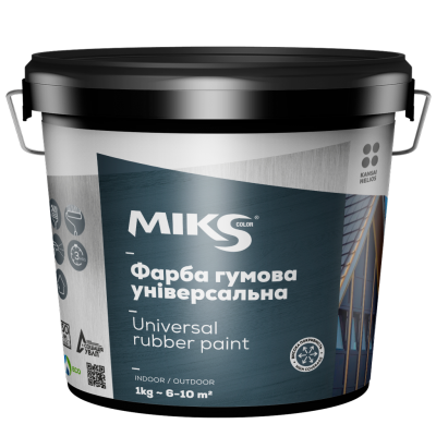 Фарба гумова універсальна Червоно-коричнева RAL3009 12кг МІКС