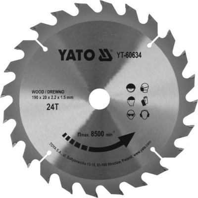 Диск пильн 190х20 24т YT-60634 YATO