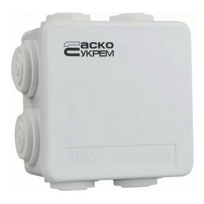 Коробка розп.100х100х70 біла IP65 АСКО