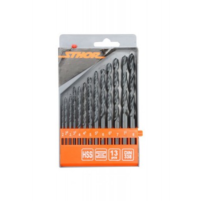 Набір свердл по металу 13шт (2-8мм) 22180 HSS STHOR