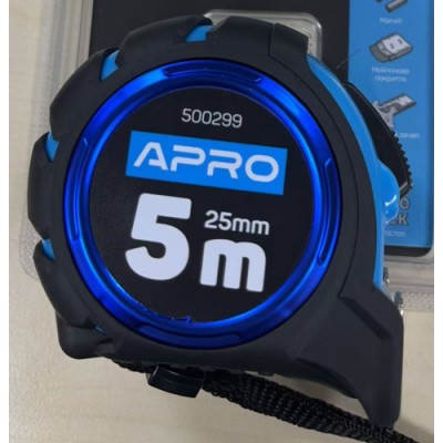 Рулетка 5м*25мм гума магніт 500299 APRO