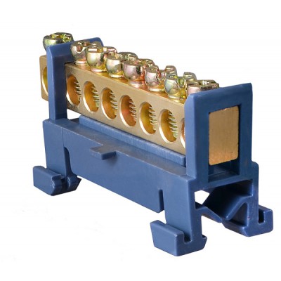 Шина нульова 6х9мм ВС-508 8отв з ізолятором на DIN-рейку