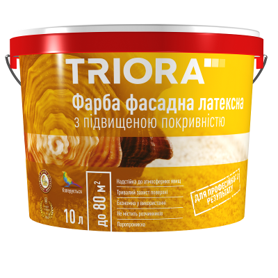 Фарба фасадна з підв.покр.10л ТРІОРА TR-41