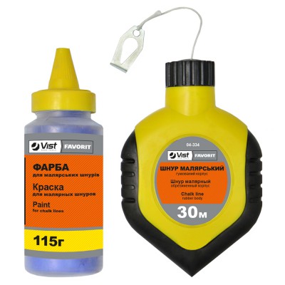 Шнур малярний 30м в корпусі та фарба 115г 04-334 FAVORIT