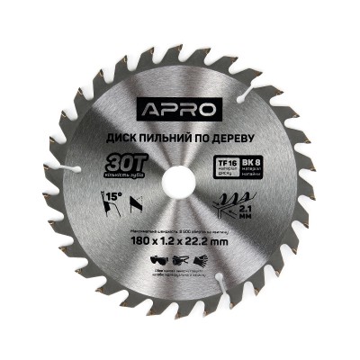Диск пильн 180х22.2/20 30т 830134 APRO