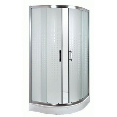 Душ. кабіна SANSA SH-90/15new 90*90*210 півкруг brushed(скло мозаїк)+Піддон 15см
