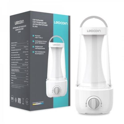 Ліхтар акумуляторний LED EL305 80565 10W LEDCOIN