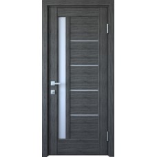 Дверне полотно ПВХ Делюкс Грета 600 grey new +скло 