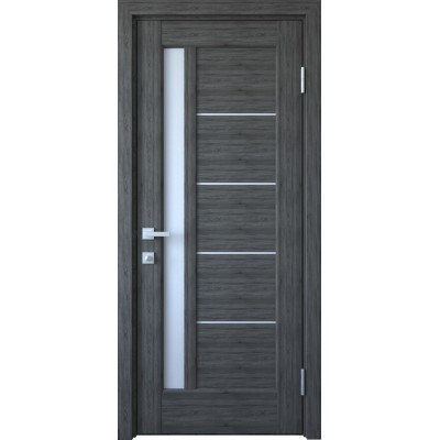 Двер пол ПВХ Делюкс Грета 600 grey new +скло