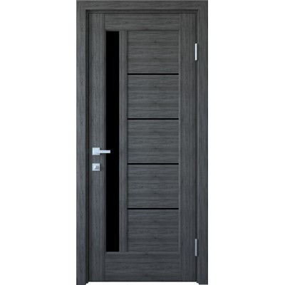 Двер пол ПВХ Делюкс Грета 900 grey new +скло BLK