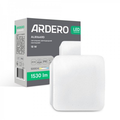 Світильник LED 18Вт квадрат 5000K AL806ARD 80298 білий ARDERO