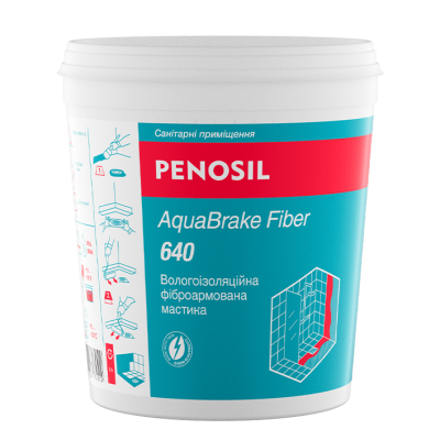 Мастика вологоізоляційна 1,3кг AquaBrake Fiber 640 PENOSIL